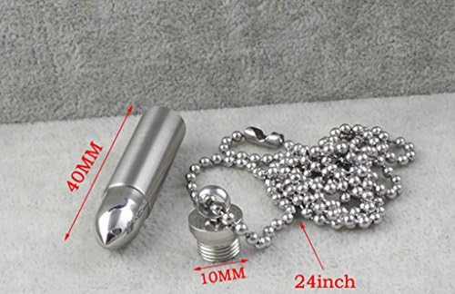 Stainless Steel Pendant Necklace for Unisexs Classical Perfume Bottle White Length 50 MM