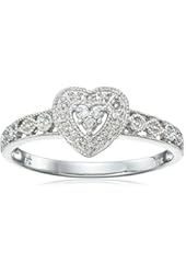 10k White Gold Diamond Heart Ring (0.04 cttw, I-J Color, I2-I3 Clarity)