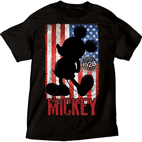 Disney Men's Mickey Mouse American Flag Graphic T Shirt