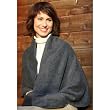 FLEECE POCKET SHAWL - 54''- CHARCOAL GREY