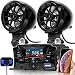 GoHawk Motorcycle Speakers Bluetooth, Waterproof Speakers and Amplifier Audio Sound System, Weatherproof, FM Radio, Volume Control, ATV UTV w/AUX in, USB, Micro SD
