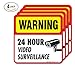 Video Surveillance Sign Stickers,(4 Pack) 5x5 4 Mil Sleek Vinyl Decal Stickers Weather Resistant Long Lasting UV Protected/Waterproof, Made in USA