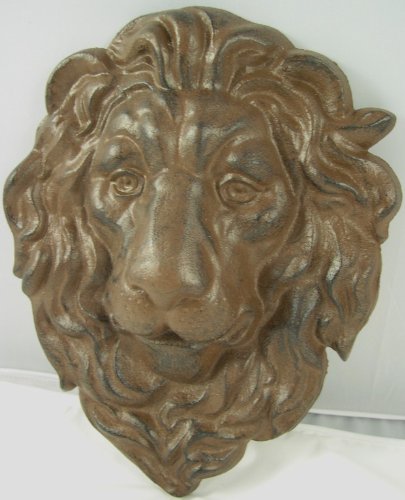 Cast Iron Lion Head Hanging Garden Plaque