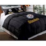 STEELERS Twin/Full Chenille Embroidered Comforter Set (64x86) with 2 Shams (24x30) (NFL)