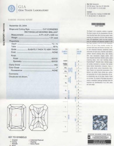Loose Diamond 1.01 Carat Radiant F VS2 GIA Certified