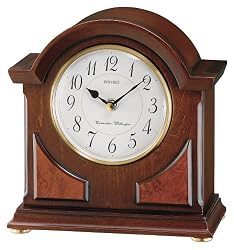 Seiko Mantel Chime Clock Brown Wooden Case