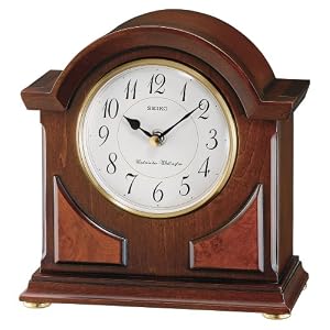 Seiko Mantel Chime Clock Brown Wooden Case