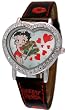 Betty Boop Women's Heart Shape Leather Band Watch Model #BB-W360A