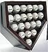 DisplayGifts Baseball Display Case Wall Cabinet Holder Shadow Box 21 Slots UV Protected Lockable Cherry Finish
