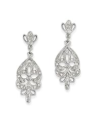 14k White Gold AA Quality Completed Diamond Vintage Earrings