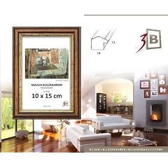 Set 2 Stk. - Bilderrahmen BARI RUSTIKAL - dunkel braun - 10x15 cm - Holzrahmen, Fotorahmen