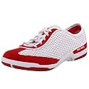 Diesel Women's E-Motion Lace-up Sneaker,White/True Red,8 M US