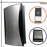 Funk - Türgong Türklingel kabellos - Design Edelstahl / alu / silber - 250 m Reichweite!