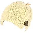 Hand made Cable Hand Knit Skull Beanie Winter Hat Beige