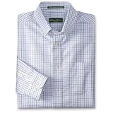 Eddie Bauer Relaxed Fit Wrinkle-Free Pinpoint Oxford Blues Pattern Shirt