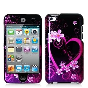 Purple Love Design Hard Snap-on Crystal Skin Case Cover Accessory for Apple Ipod Touch 4th... by ElectroMaster