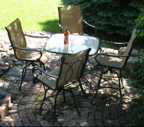 5pc Outdoor Patio Furniture Set: Bar Height