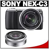 Sony Alpha NEX-C3 Digital Camera Body & E 18-55mm OSS Lens (Black) with E 1 ....