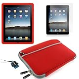 (Red Skin) Apple iPad skin silicone case / leather case for iPad 3G cover n ....