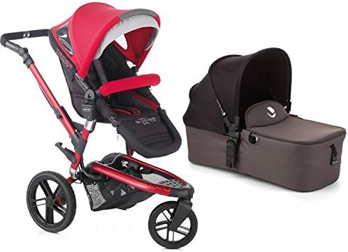 Jané Trider Extreme Stroller + Micro Bassinet (Deep Red), Complete Package