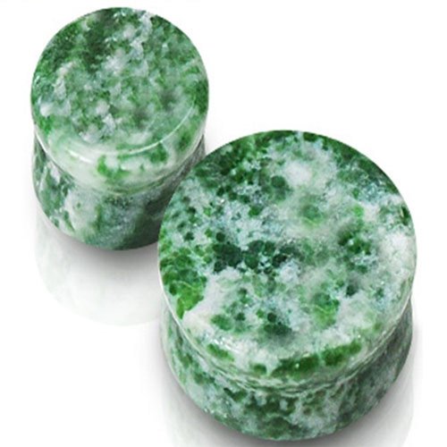 Pair of 2g 6mm Amazonite Stone Double Flared Ear Plugs Gauges Free Shipping USA