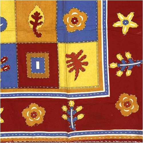 Country Home Decor Double Layered Embroidered Cotton Covers Bed India Wood Block Print Size Twin (bscov305)