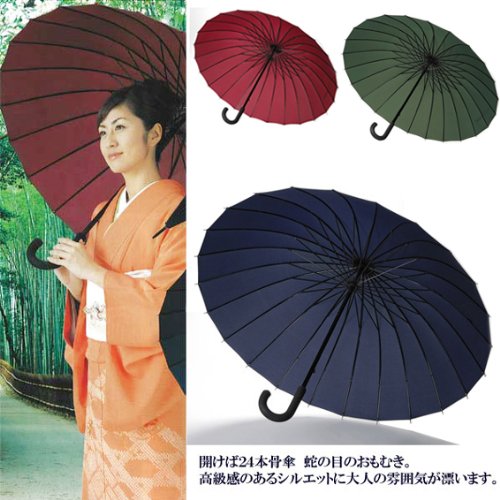 新感覚！24本骨傘　グリーン色