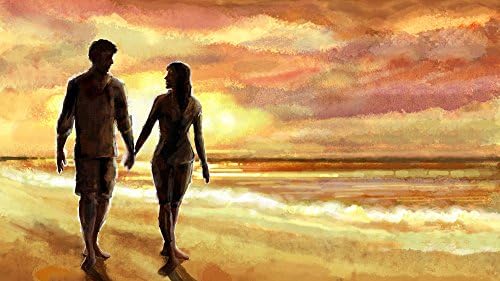 NDArtStore BH:118 Beach couple holding hands Wall Art Paintings for Wall Decorations Home Decorations (16x20inch)
