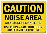 Caution Sign - Noise Area May Cause Hearing Loss Use Proper Ear Protection For Extended Exposure - 10 x 14 OSHA Safety Sign