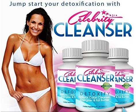 Celebrity Cleanser Detoxify Natural Detox-Colon Cleanse Combo To Support Weight Loss & Slimming 3 X 60 Capsules Made In The USA Suitable For Vegetarians by Celebrity Cleanser