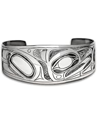 Sterling Silver Raven Northwest Coast Native American Bracelet. Made in USA.