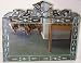 Etched Ornate Cut Glass Wall Mount Mirror Antique Style