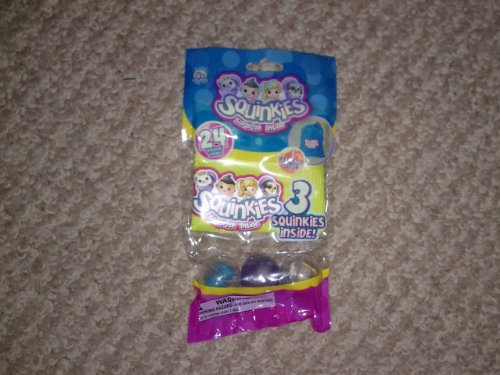 3 PACK SQUINKIES WITH CARRY BAG & 24 STICKERS