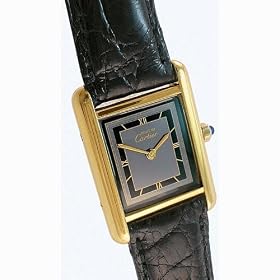 Vintage/Antique watch: Pre-owned Women's Cartier Watch Vermeil Two-Tone Dial Swiss Quartz 1980's