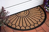 New Natural Thin Coir Half Moon Pattern Door Mat 45x75cm