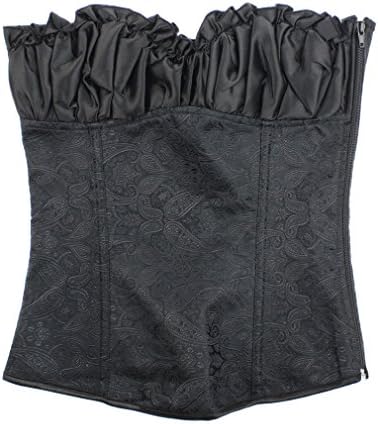 Jingtai Women's Corsets Stain Bonded Lace Up Black XL