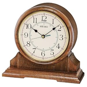 Seiko Mantel Clock Brown Wooden Case by  