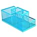 Homecube Space Saving Mesh Office Supplies Desk Organizers/Pen Holder/Cell Phone Holder/Cosmetic Holder 3 Sorter Sections Blue