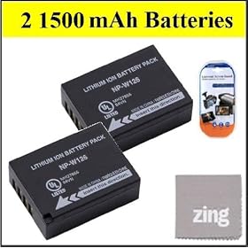 2 Pack Of NP-W126 Batteries for Fujifilm FinePix HS30EXR Digital Camera Includes NPW126 Battery + LCD Screen Protectors + Cleaning Cloth