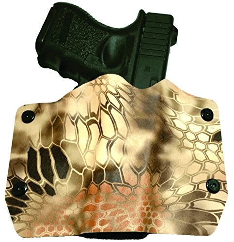 Kryptek Nomad Kydex Outside Waistband (OWB) Holsters made for 120 plus pistols. Left, Right & Speed Clips available