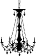 Chandelier Wall Decals Stickers Art Home Decor, BLACK