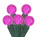 Set of 50 Pink LED G12 Berry Fashion Glow Christmas Lights - Green Wire