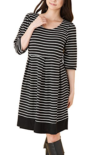(Goldjapan)ゴールドジャパン 大きいサイズ レディース ストレッチ入り ボーダー柄 Ｖネックワンピース 半袖 半そで 七分袖 7分袖 膝丈ワンピース ひざ丈ワンピース ひざ丈 膝丈 チュニック Aライン 体型カバー フォーマル パーティー ドレス 結婚式 二次会 入学式 入園式 カジュアル エレガント きれいめ ワンピ エレガント jp056