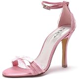 Ellie Shoes Women's 425 CHELSEA, 4 Inch Stiletto Heel Sandal w/ Bow and Lace, Available in 3 Colors