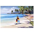 Beach on Green Turtle Cay by Dennis Shattuck - 33x21"