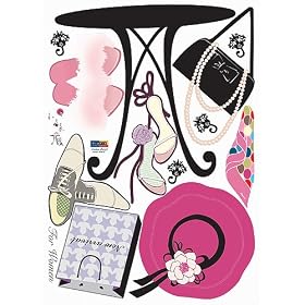 Nursery Easy Apply Wall Sticker Decorations - Parisian Tea Time