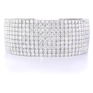 Diamond 18k White Gold Bangle Bracelet