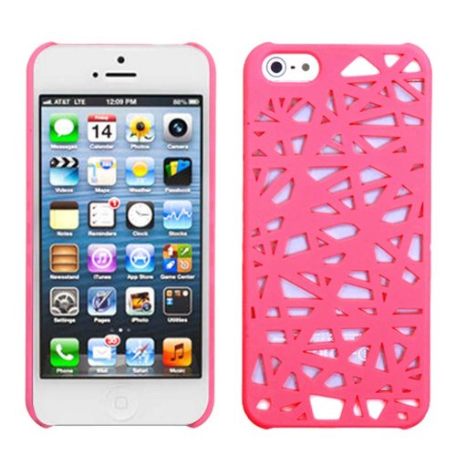 niceeshop(TM) Pink Bird Nest Rear Hard Case Cover for iPhone 5 5S + Screen Protector