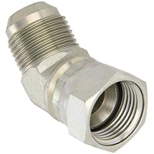 EATON Aeroquip 2070-12-12S 45 Degree Swivel Nut Elbow, JIC 37° End Types, Carbon Steel, 3/4 JIC(f) x 3/4 JIC(m) End Size, 3/4" Tube OD