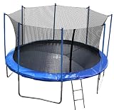 Mastec Kinder Trampolin inkl. Sicherheitsnetz + Leiter, blau, 430 cm, 430700000010
